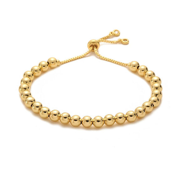 Jewelry Copper Geometric Vintage Bead Pull Adjustable Bracelet Electroplating
