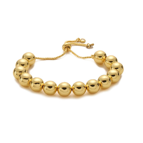 Jewelry Copper Geometric Vintage Bead Pull Adjustable Bracelet Electroplating
