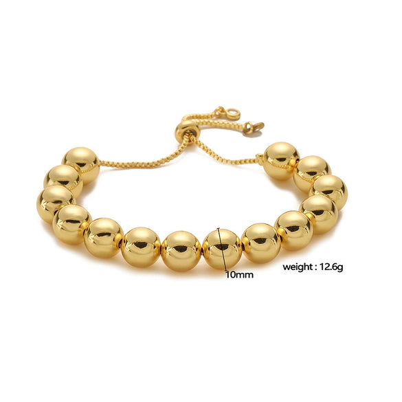 Jewelry Copper Geometric Vintage Bead Pull Adjustable Bracelet Electroplating