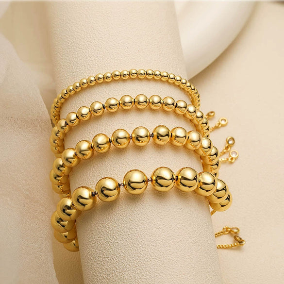 Jewelry Copper Geometric Vintage Bead Pull Adjustable Bracelet Electroplating