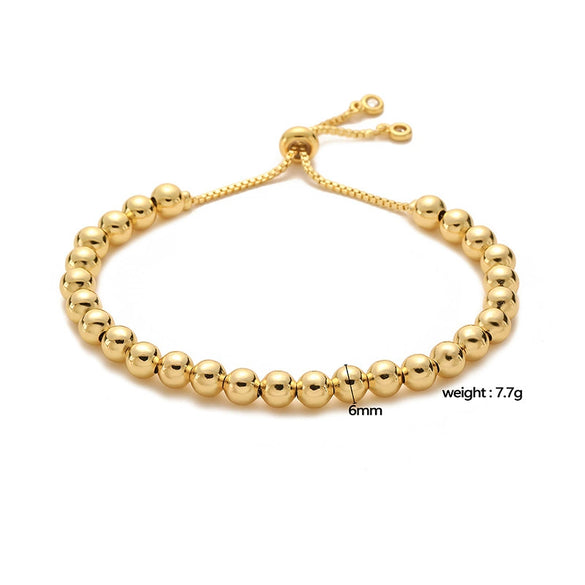 Jewelry Copper Geometric Vintage Bead Pull Adjustable Bracelet Electroplating