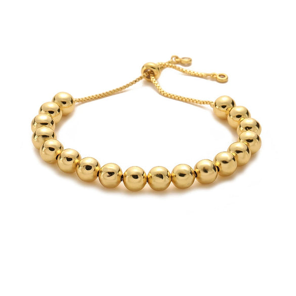 Jewelry Copper Geometric Vintage Bead Pull Adjustable Bracelet Electroplating