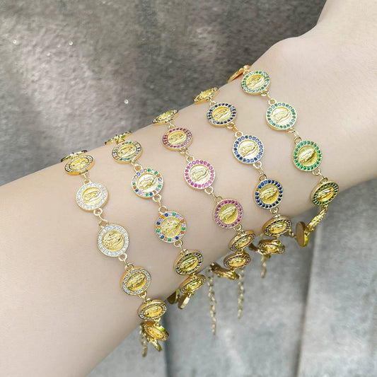 Jewelry Copper Geometric Zircon Stitching Bracelet For Women