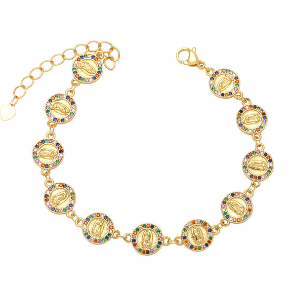 Jewelry Copper Geometric Zircon Stitching Bracelet For Women