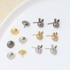 Jewelry Copper Gold Plated Inlaid Zirconium Rabbit Round Shield Badge Accessories Handmade Minimalist Electroplating