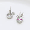 Jewelry Copper Gold Plated Inlaid Zirconium Rabbit Round Shield Badge Accessories Handmade Minimalist Electroplating