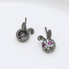 Jewelry Copper Gold Plated Inlaid Zirconium Rabbit Round Shield Badge Accessories Handmade Minimalist Electroplating