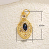 Jewelry Copper Gold Plated Threedimensional Pleated Star Moon Round Oval Palm Small Pendant
