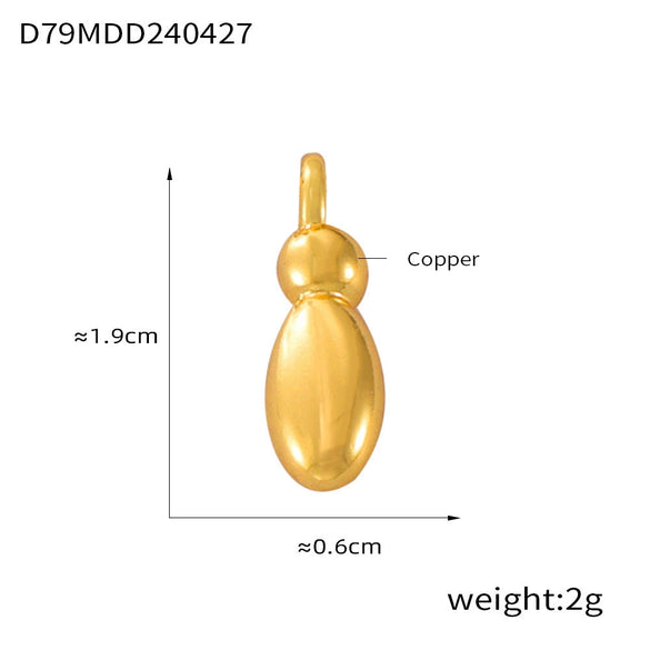 Jewelry Copper Goldplated English Letter Pendant With Geometric Pattern And Simple Style