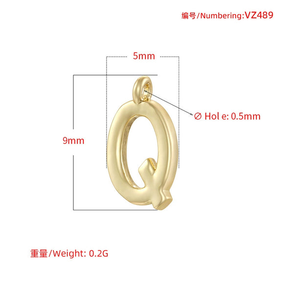 Jewelry Copper Goldplated English Letter Vertical Ring Pendant Accessories