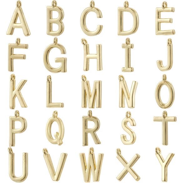 Jewelry Copper Goldplated English Letter Vertical Ring Pendant Accessories