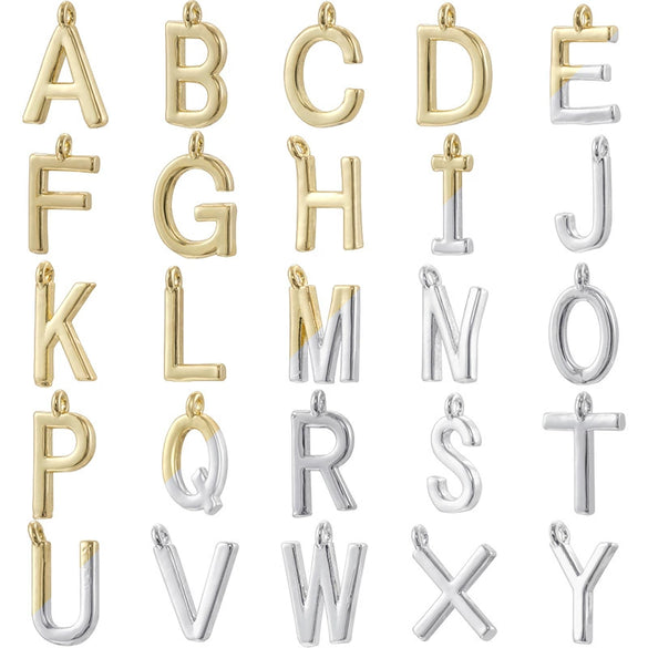 Jewelry Copper Goldplated English Letter Vertical Ring Pendant Accessories