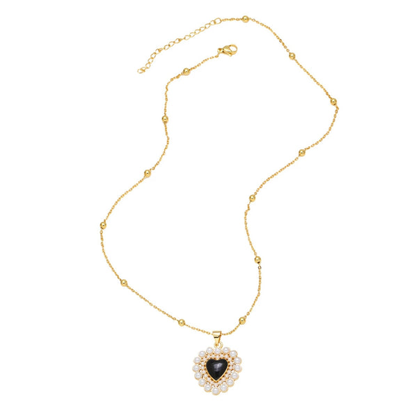 Jewelry Copper Goldplated Heartshaped Pendant Necklace Clavicle Chain Electroplating