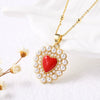 Jewelry Copper Goldplated Heartshaped Pendant Necklace Clavicle Chain Electroplating