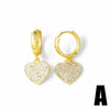 Jewelry Copper Heart Geometric U Shape Goldplated Earrings For Women