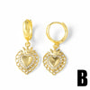 Jewelry Copper Heart Geometric U Shape Goldplated Earrings For Women