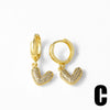 Jewelry Copper Heart Geometric U Shape Goldplated Earrings For Women