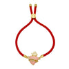 Jewelry Copper Heart Pendant Adjustable Bracelet Electroplating Unisex