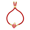 Jewelry Copper Heart Pendant Adjustable Bracelet Electroplating Unisex