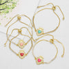 Jewelry Copper Heart Pendant Adjustable Bracelet Unisex Electroplating