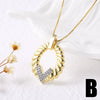 Jewelry Copper Heart Pendant Necklace With Electroplating And Regular Chain
