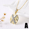 Jewelry Copper Heart Pendant Necklace With Electroplating And Regular Chain
