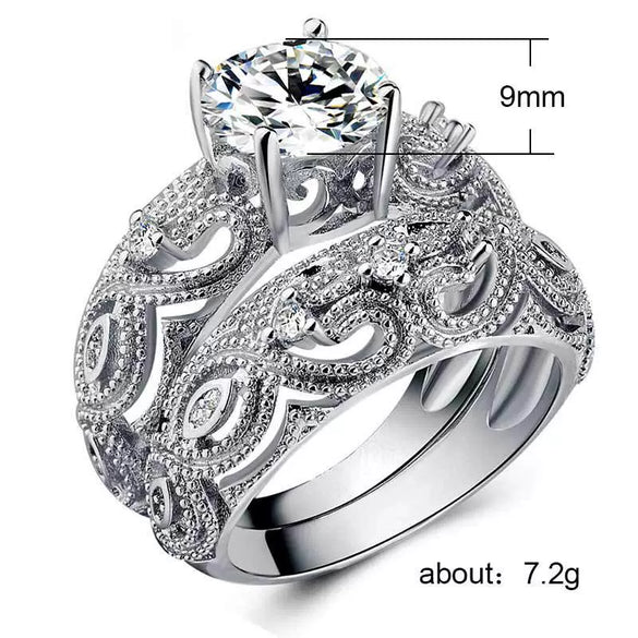 Jewelry Copper Heart Ring With Zircon For Women