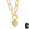 Jewelry Copper Heart Shape Fivepointed Star Diamond Zircon Pendant Necklace Whip Chain