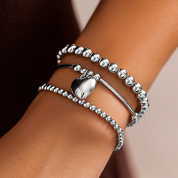 Jewelry Copper Heart Shape Geometric Style Electroplating Women's Bracelet
