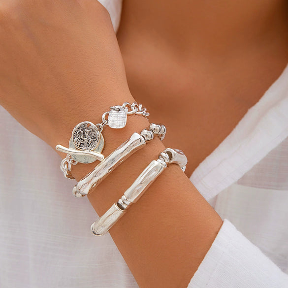 Jewelry Copper Heart Shape Geometric Style Electroplating Women's Bracelet