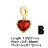 Jewelry Copper Heart Shape Pendant Electroplating Diy Bracelet Accessories