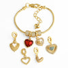 Jewelry Copper Heart Shape Pendant Electroplating Diy Bracelet Accessories