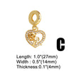 Jewelry Copper Heart Shape Pendant Electroplating Diy Bracelet Accessories