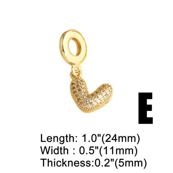 Jewelry Copper Heart Shape Pendant Electroplating Diy Bracelet Accessories