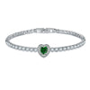 Jewelry Copper Heart Shaped Microinlaid Zircon And Glass Bracelet