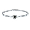 Jewelry Copper Heart Shaped Microinlaid Zircon And Glass Bracelet
