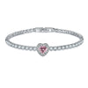 Jewelry Copper Heart Shaped Microinlaid Zircon And Glass Bracelet