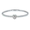 Jewelry Copper Heart Shaped Microinlaid Zircon And Glass Bracelet