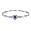 Jewelry Copper Heart Shaped Microinlaid Zircon And Glass Bracelet