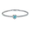 Jewelry Copper Heart Shaped Microinlaid Zircon And Glass Bracelet
