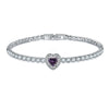 Jewelry Copper Heart Shaped Microinlaid Zircon And Glass Bracelet