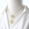 Jewelry Copper Heart Shaped Pendant Necklace With Electroplating And O Word Chain For Women