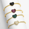 Jewelry Copper Heart Shaped Zircon Inlaid 18K Gold Plated Bracelet