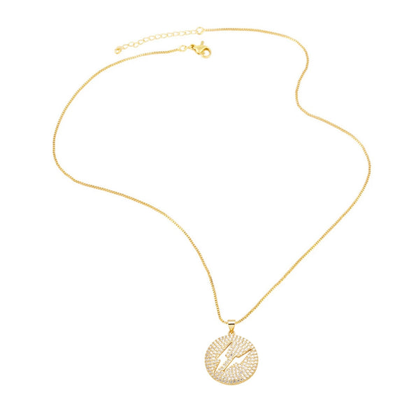 Jewelry Copper Heart Star Pendant Necklace With Electroplating