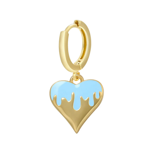 Jewelry Copper Heartshaped Dripping Oil Pendant Earrings For Women