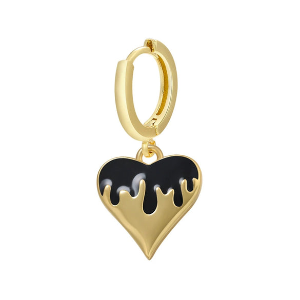 Jewelry Copper Heartshaped Dripping Oil Pendant Earrings For Women