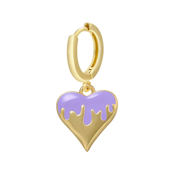 Jewelry Copper Heartshaped Dripping Oil Pendant Earrings For Women