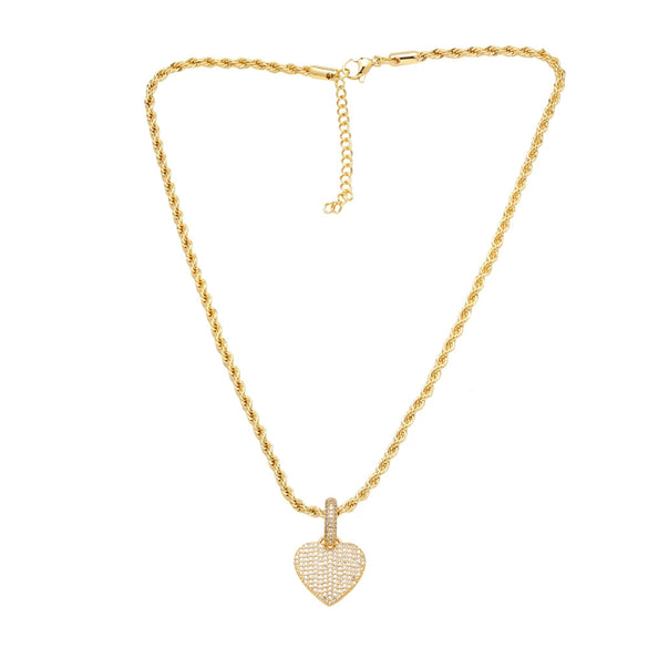 Jewelry Copper Heartshaped Pendant Necklace Electroplating