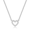 Jewelry Copper Hollow Love Geometric Shiny Microinlaid Zircon Necklace For Women