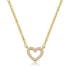 Jewelry Copper Hollow Love Geometric Shiny Microinlaid Zircon Necklace For Women